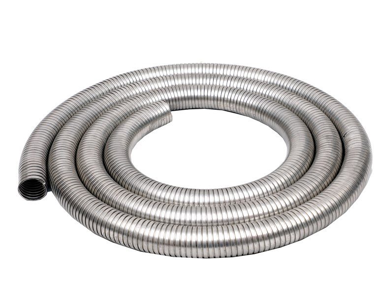 Stainless interlock hose, coiled