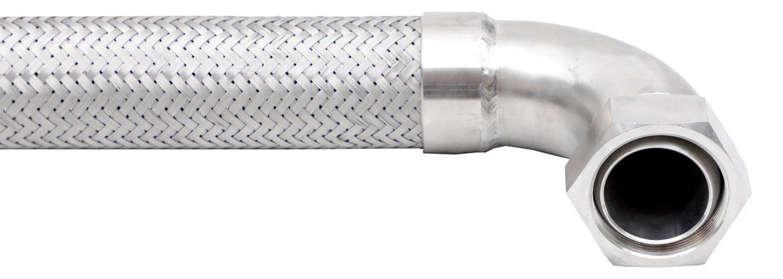 Elbow assembly with welded flanges