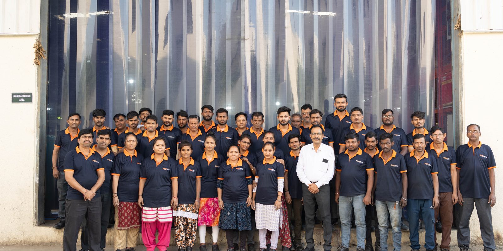 The Essem Works team outside the manufacturing unit at Moraiya, Ahmedabad